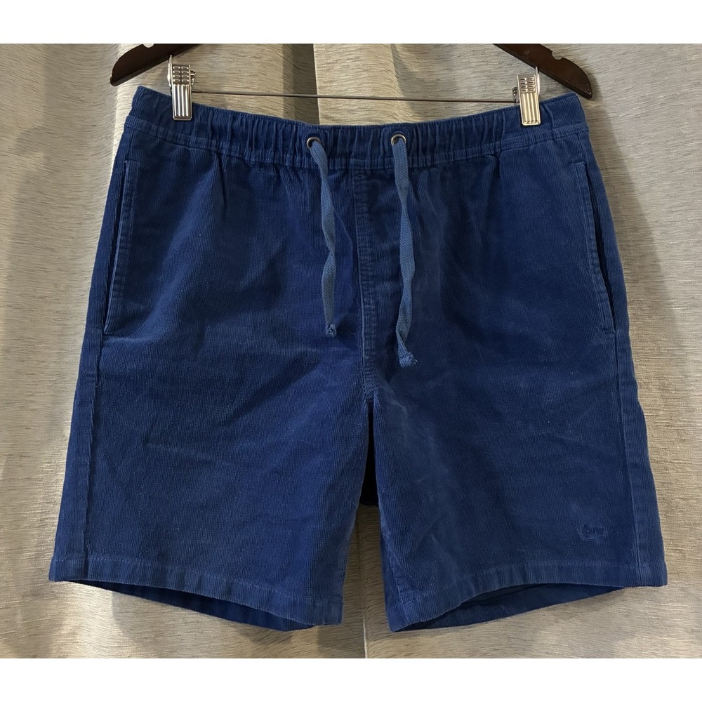 OP Ocean Pacific Men's Size M Blue Corduroy Shorts Elastic Waist Vintage Y2K